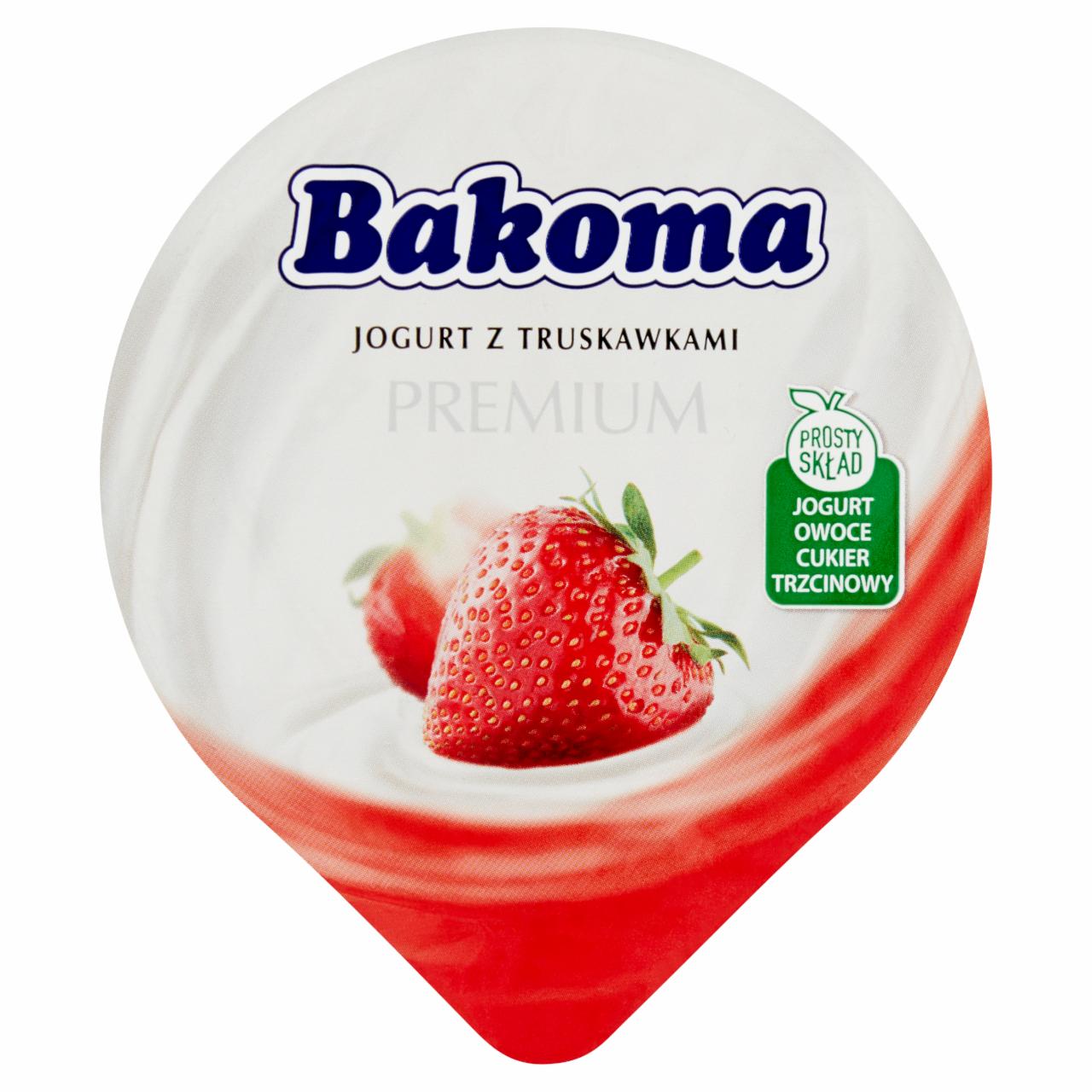 Zdjęcia - Bakoma Premium Jogurt z truskawkami 300 g