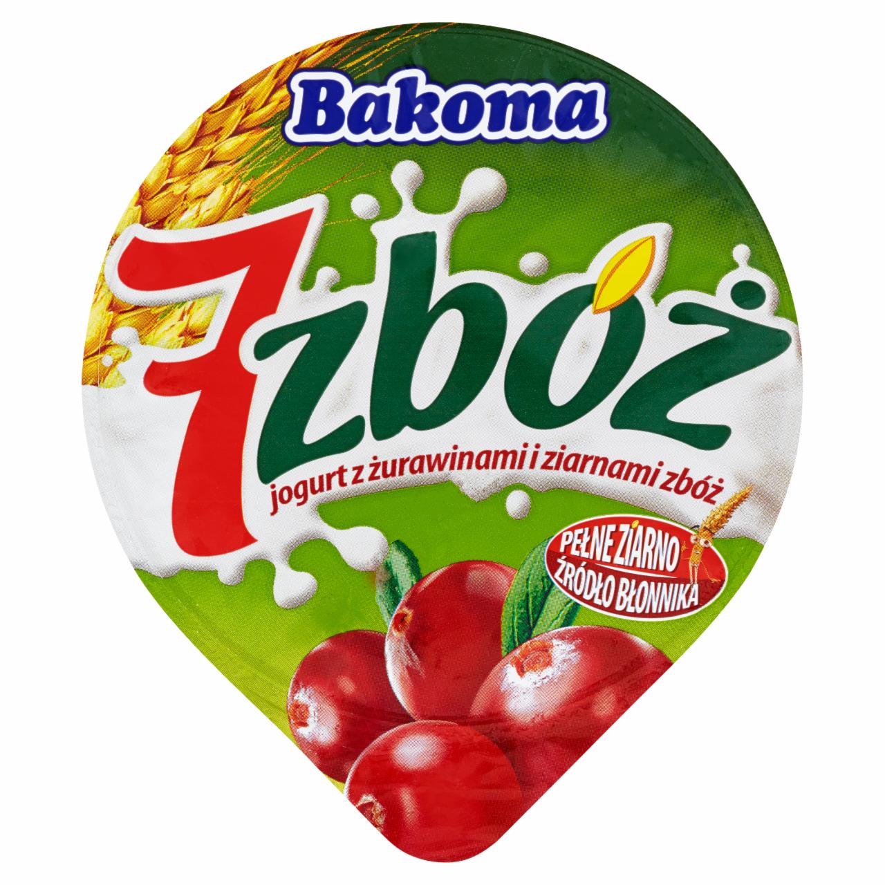 Zdjęcia - Bakoma 7 zbóż Jogurt z żurawinami i ziarnami zbóż 150 g