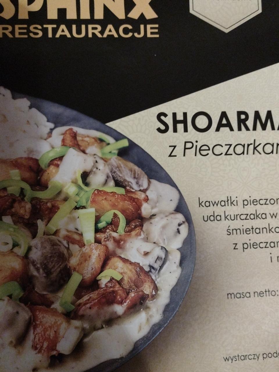 Zdjęcia - Shoarma z pieczarkami kawałkami pieczonego uda kurczaka w sosie śmietanowym z pieczarkami i ryżem sphinx