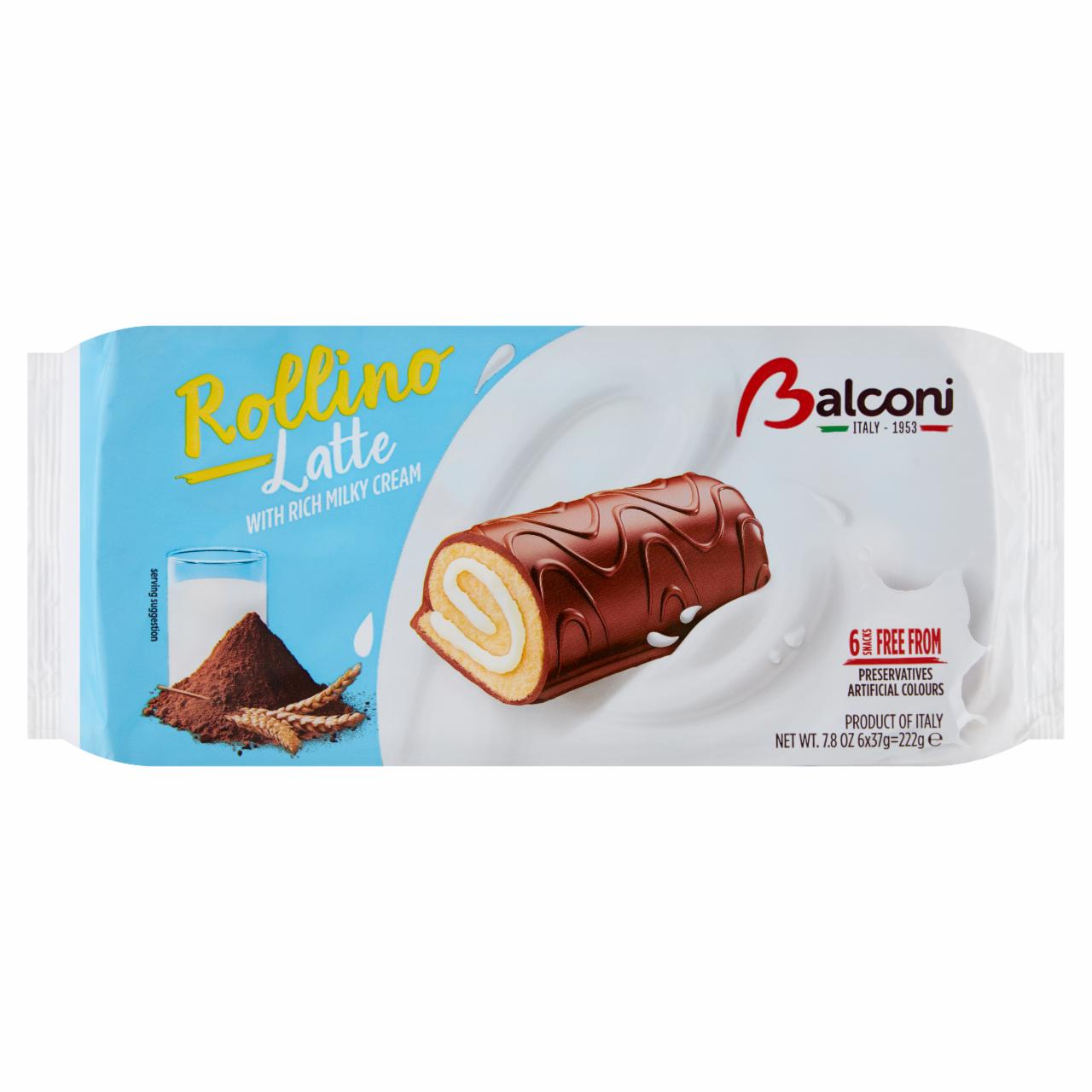 Zdjęcia - Balconi Wyrób cukierniczy w polewie z kakao i z nadzieniem mlecznym 222 g (6 x 37 g)
