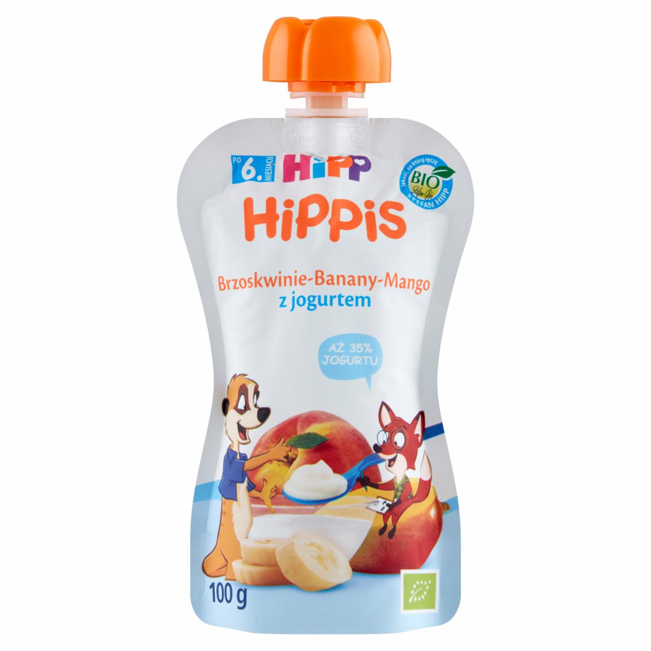 Zdjęcia - HiPP BIO HiPPiS Mus owocowy po 6. miesiącu brzoskwinie-banany-mango z jogurtem 100 g