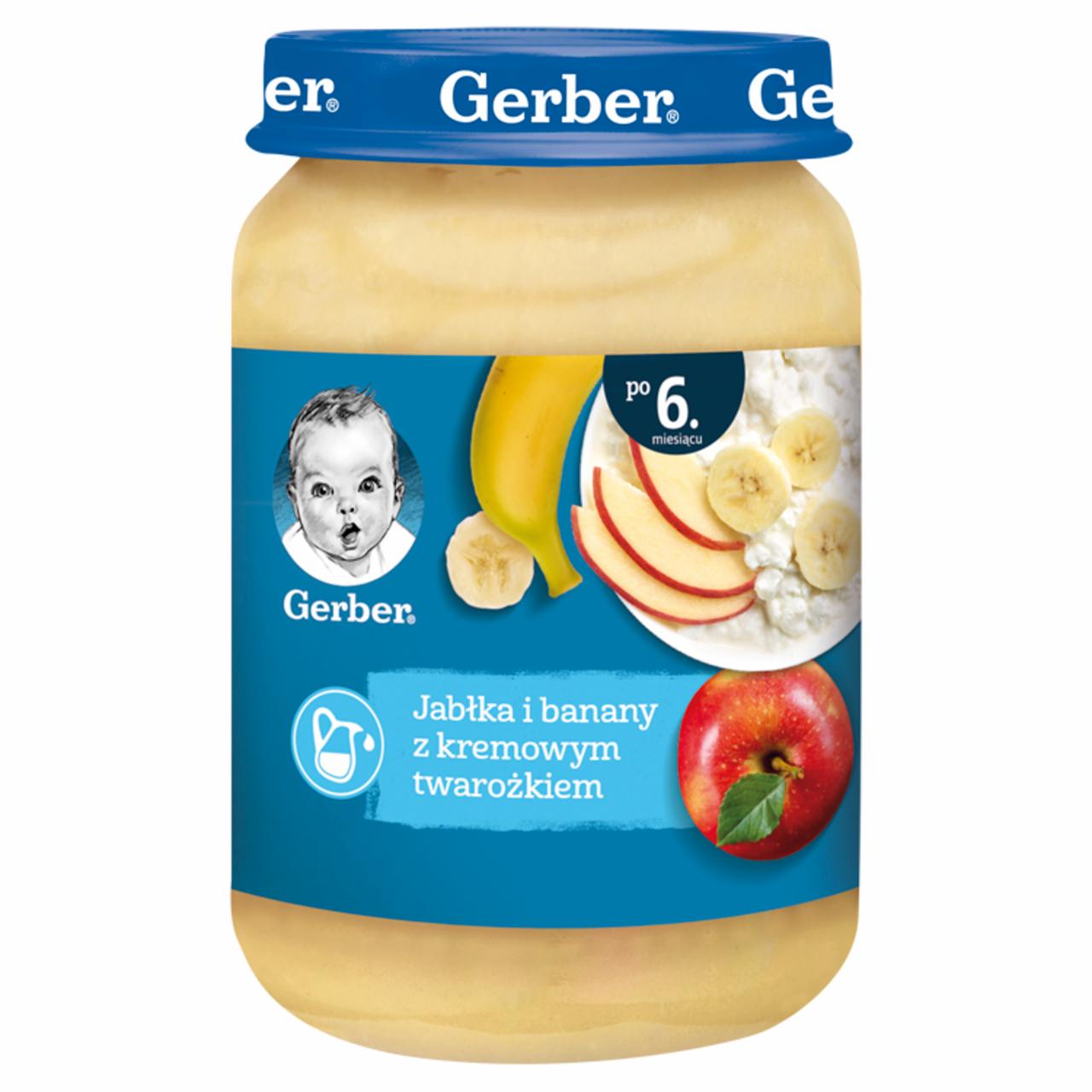 Zdjęcia - Gerber Jabłka i banany z kremowym twarożkiem dla niemowląt po 6. miesiącu 190 g