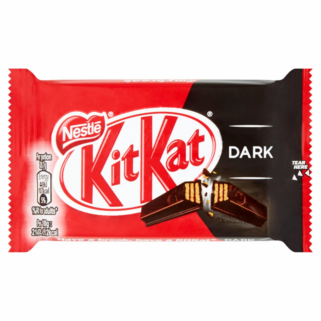 Zdjęcia - KitKat Dark Paluszki waflowe w czekoladzie deserowej 41,5 g