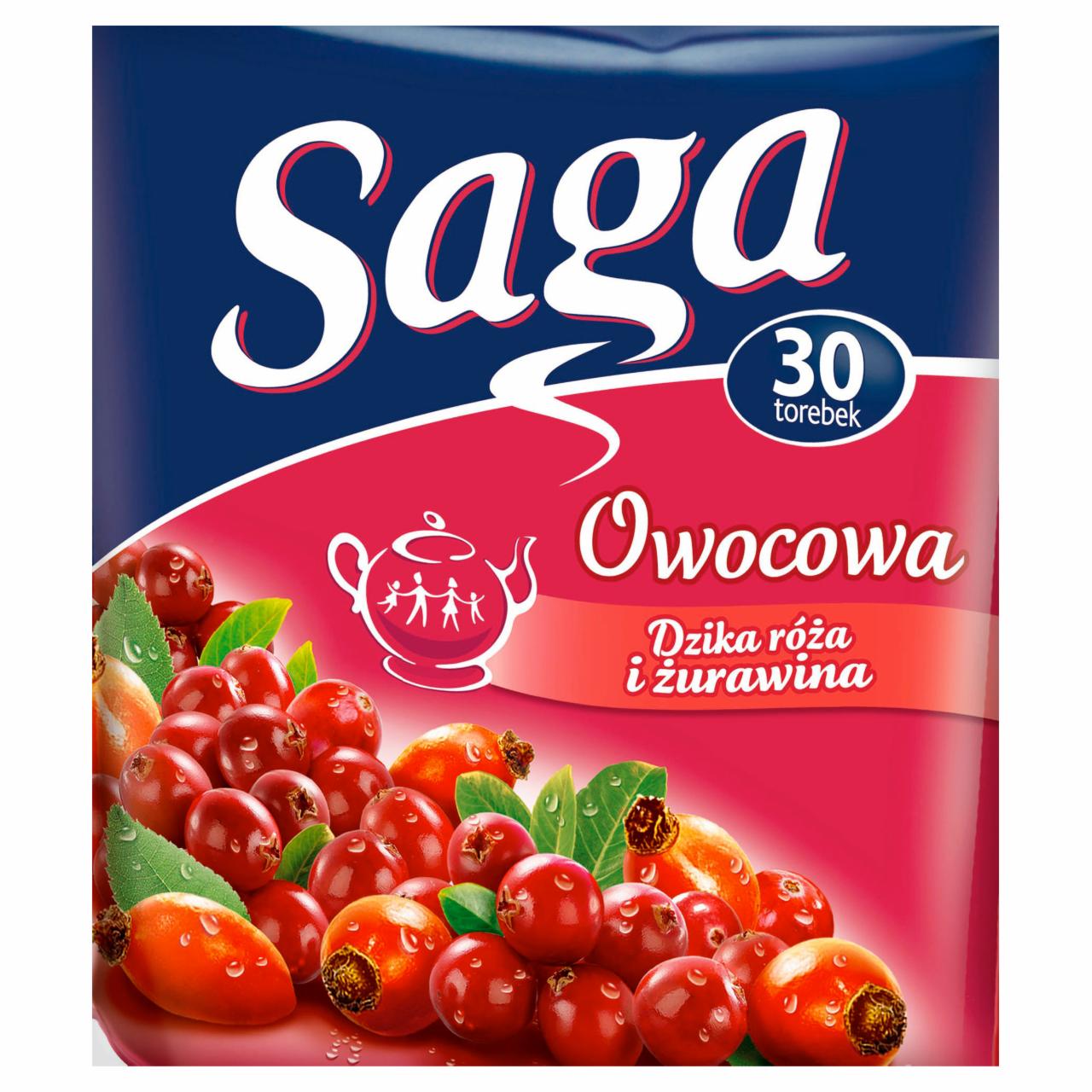 Zdjęcia - Saga Owocowa dzika róża i żurawina Herbatka 60 g (30 torebek)