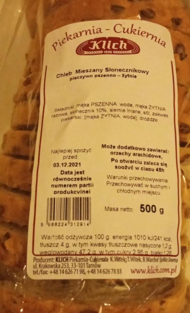 Zdjęcia - chleb mieszany Słonecznikowy pieczywao peszenno-żytnie Klich