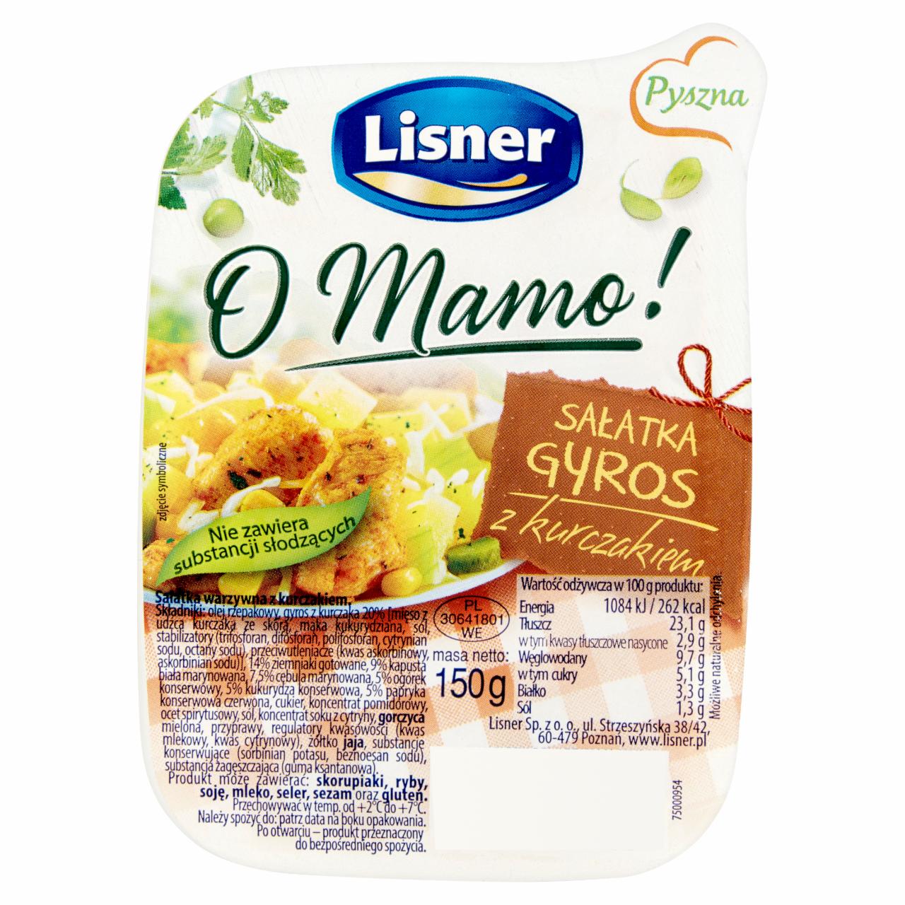 Zdjęcia - Lisner O Mamo! Sałatka gyros z kurczakiem 150 g