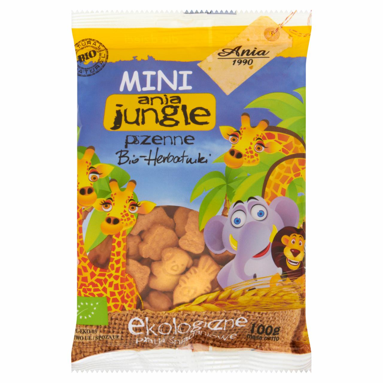 Zdjęcia - Ania Mini ania jungle pszenne Bio herbatniki Ekologiczne płatki śniadaniowe 100 g