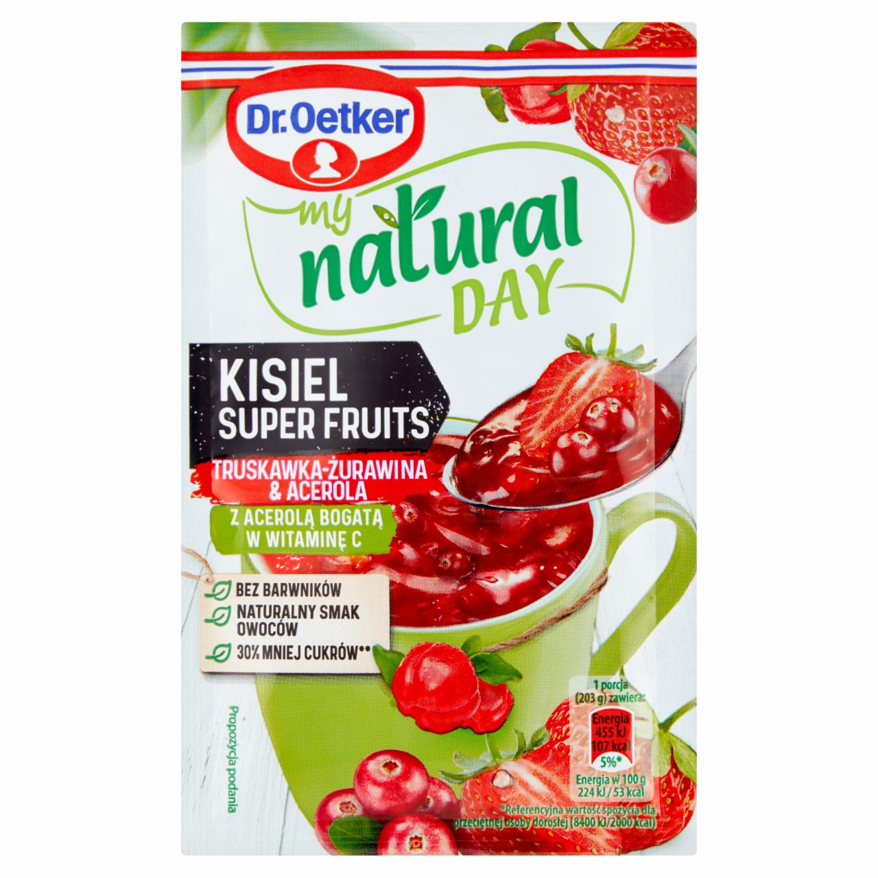 Zdjęcia - Dr. Oetker My Natural Day Kisiel Super Fruits truskawka-żurawina & acerola 28 g