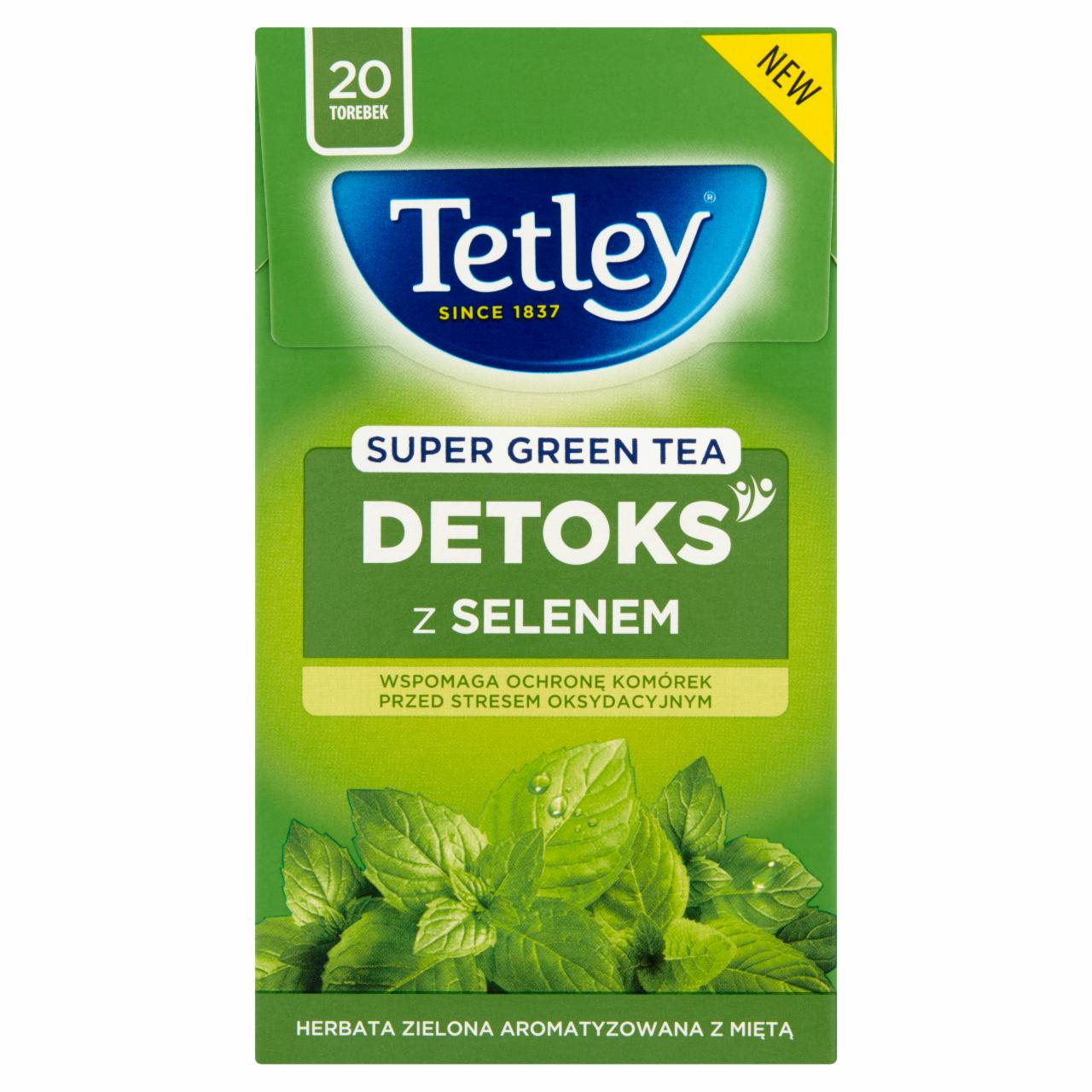 Zdjęcia - Tetley Super Green Tea Detoks Herbata zielona z miętą
