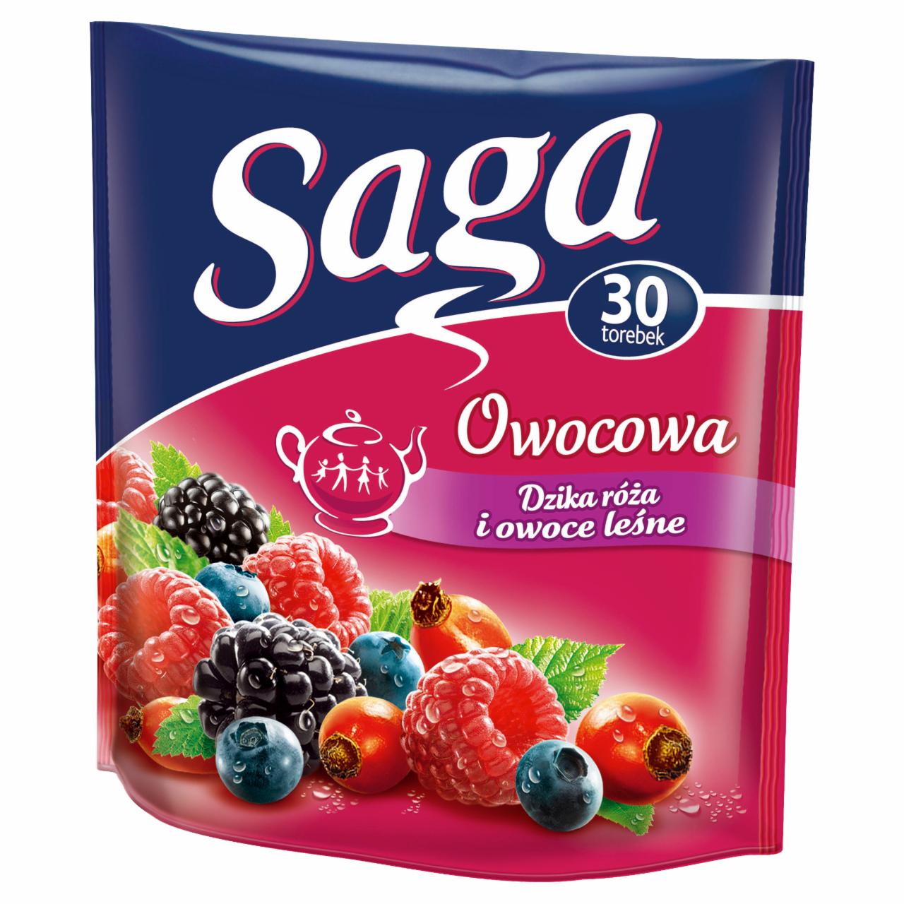 Zdjęcia - Saga Owocowa dzika róża i owoce leśne Herbatka 60 g (30 torebek)