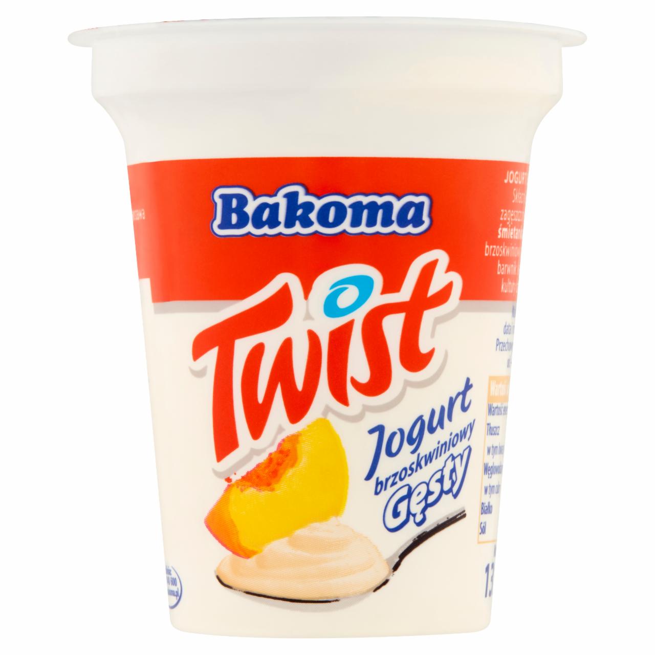Zdjęcia - Bakoma Twist Jogurt brzoskwiniowy gęsty 135 g