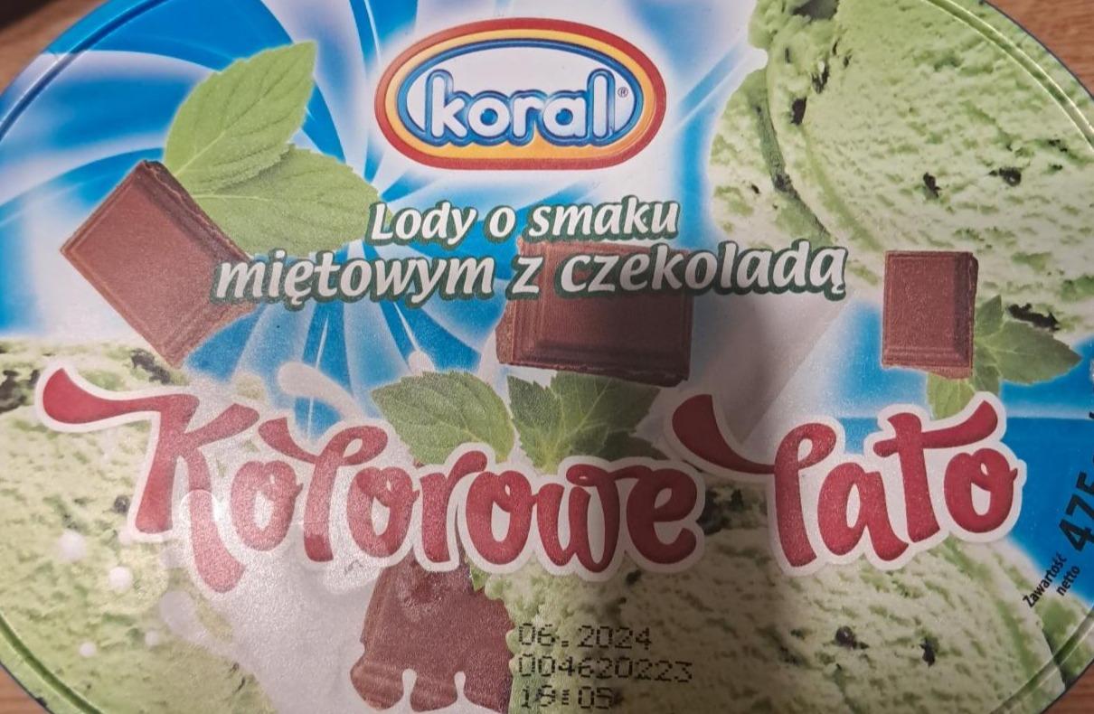 Zdjęcia - lody o smaku miętowym z czekoladą koral