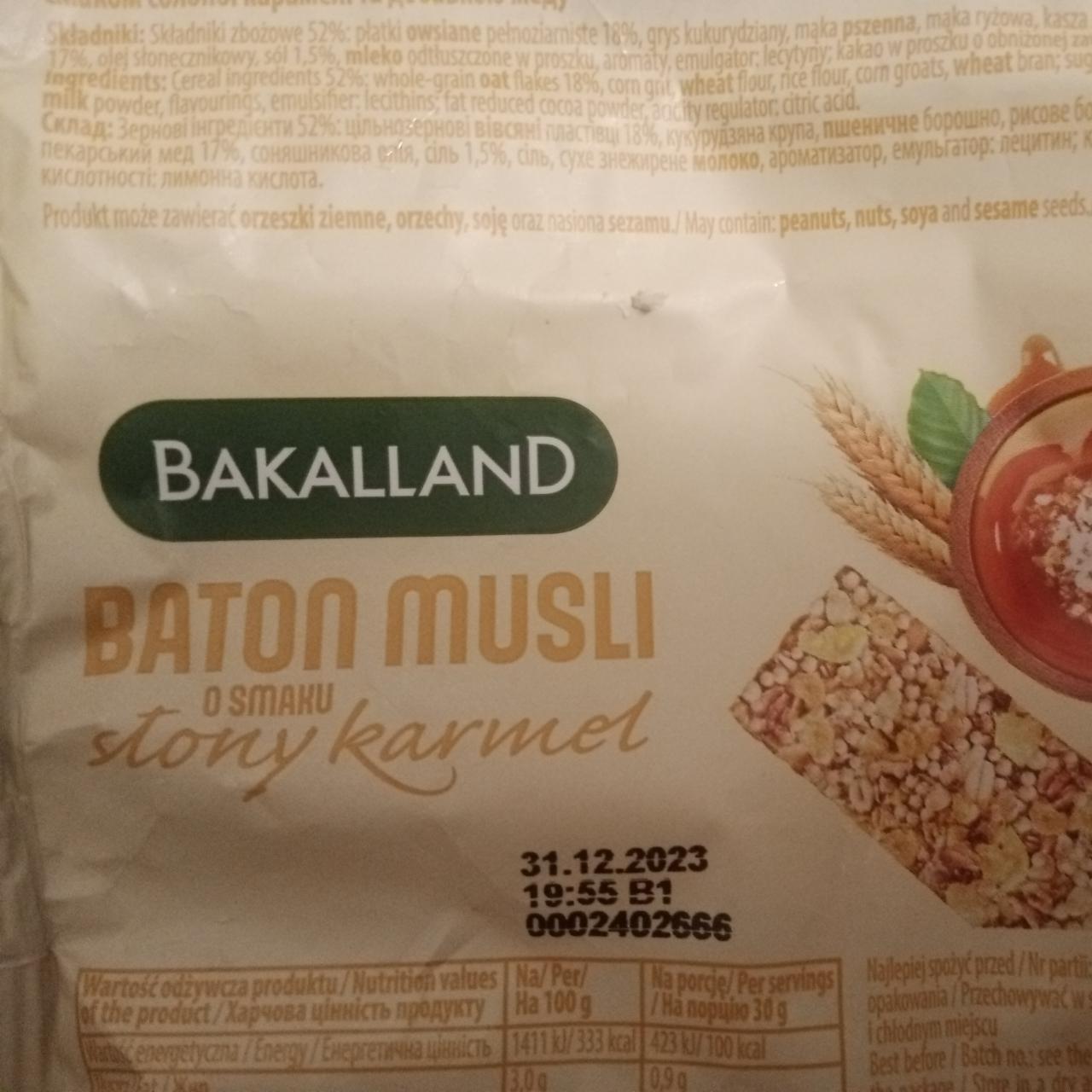 Zdjęcia - baton musli słony karmel Bakalland