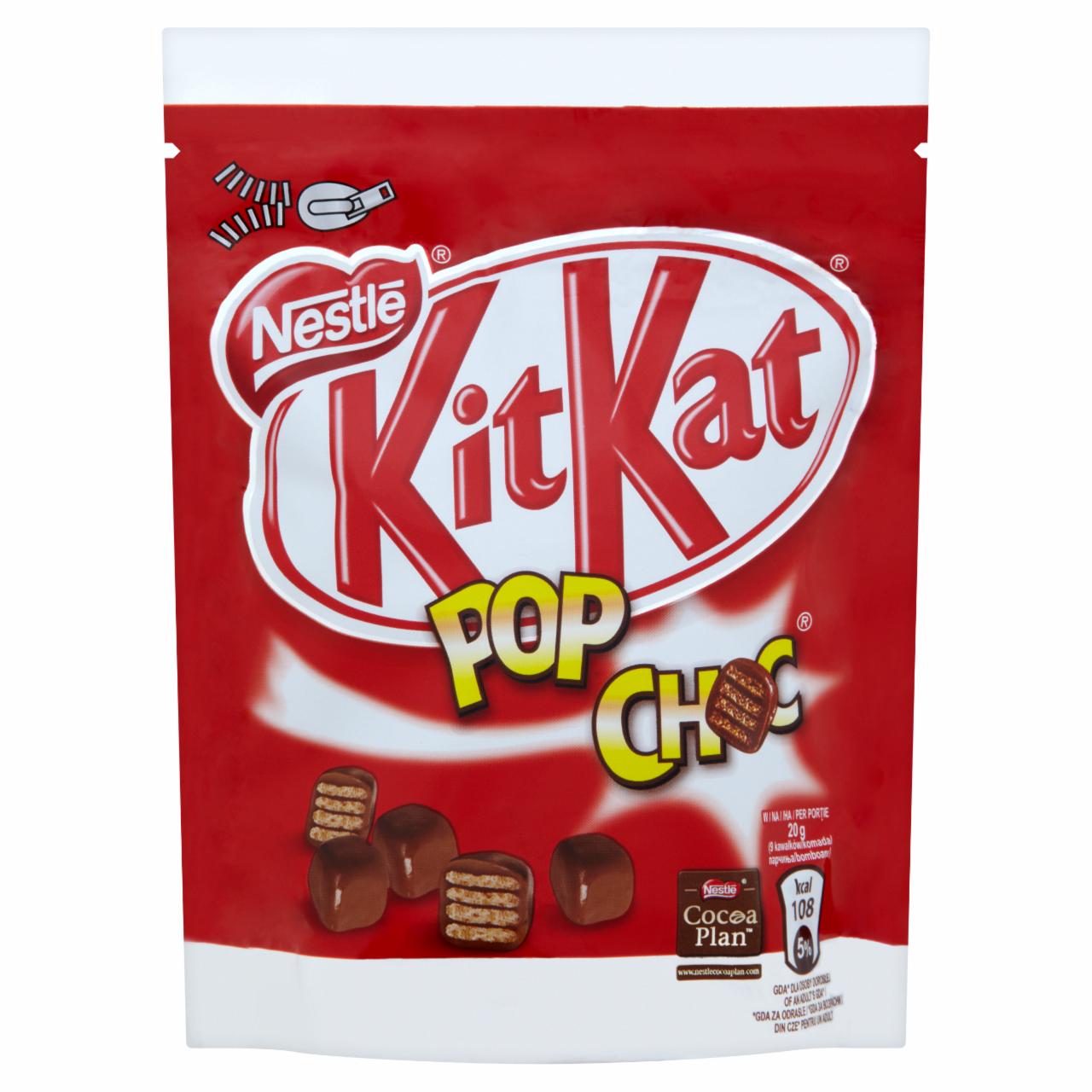 Zdjęcia - KitKat Baton z czekolady mlecznej z nadzieniem kakaowym z herbatnikami płatkami i waflami 29 g