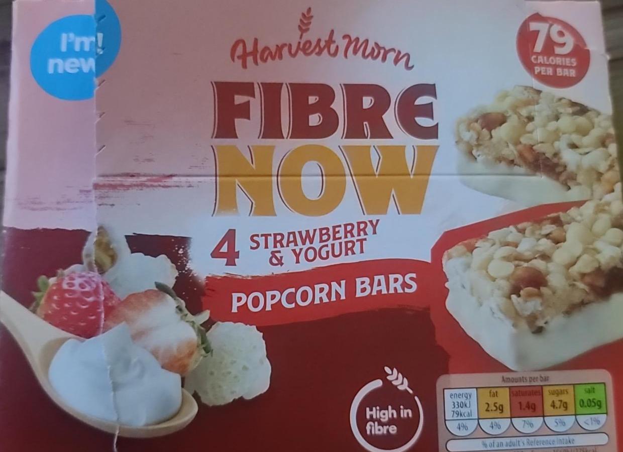 Zdjęcia - Fibre now 4 strawberry & yogurt popcorn bars Harvest Morn
