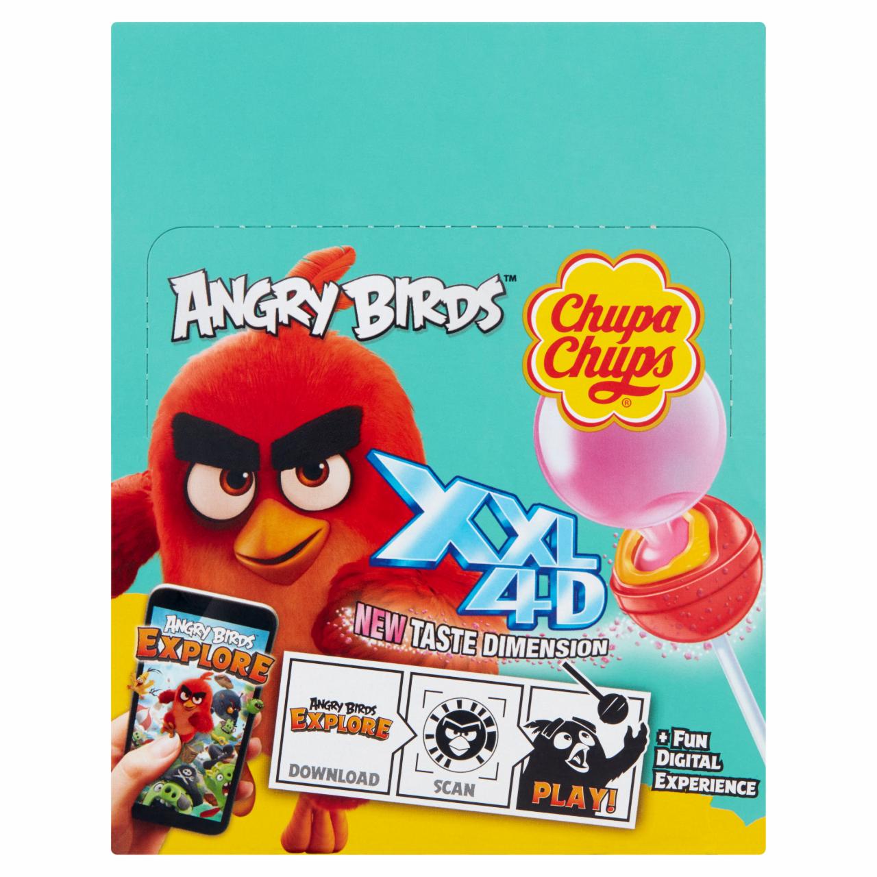 Zdjęcia - Chupa Chups Angry Birds Lizaki wielosmakowe z gumą balonową w środku 1160 g (40 sztuk)