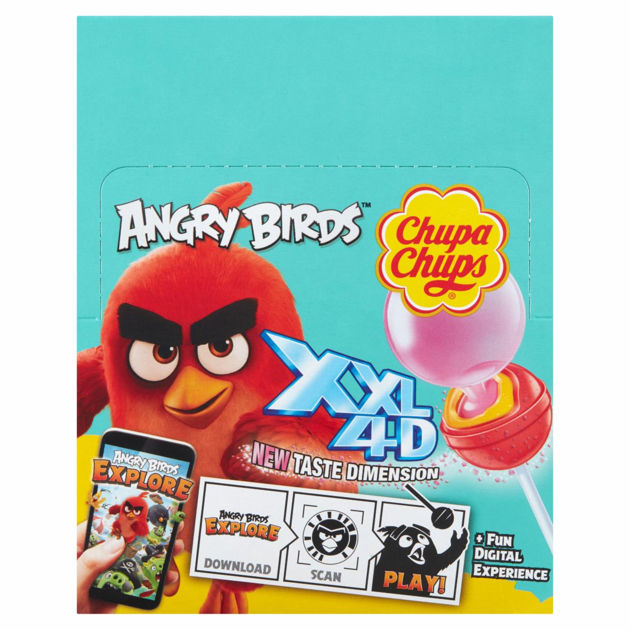 Zdjęcia - Chupa Chups Angry Birds Lizaki wielosmakowe z gumą balonową w środku 1160 g (40 sztuk)