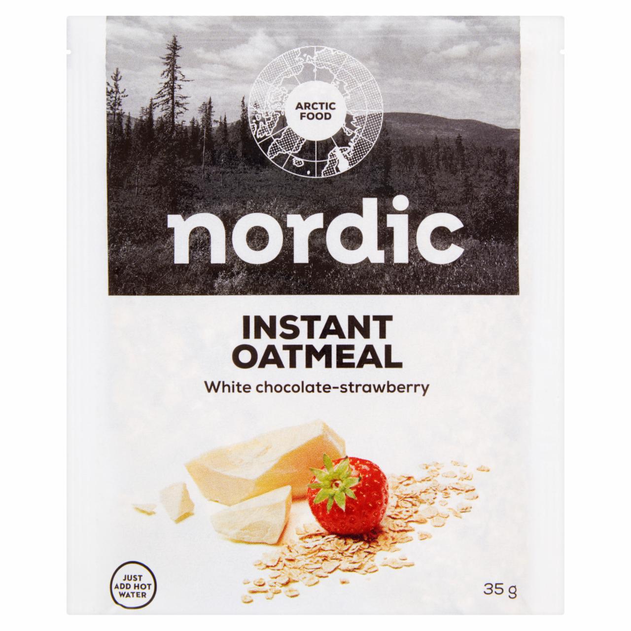 Zdjęcia - Nordic Owsianka błyskawiczna z białą czekoladą i truskawkami 35 g