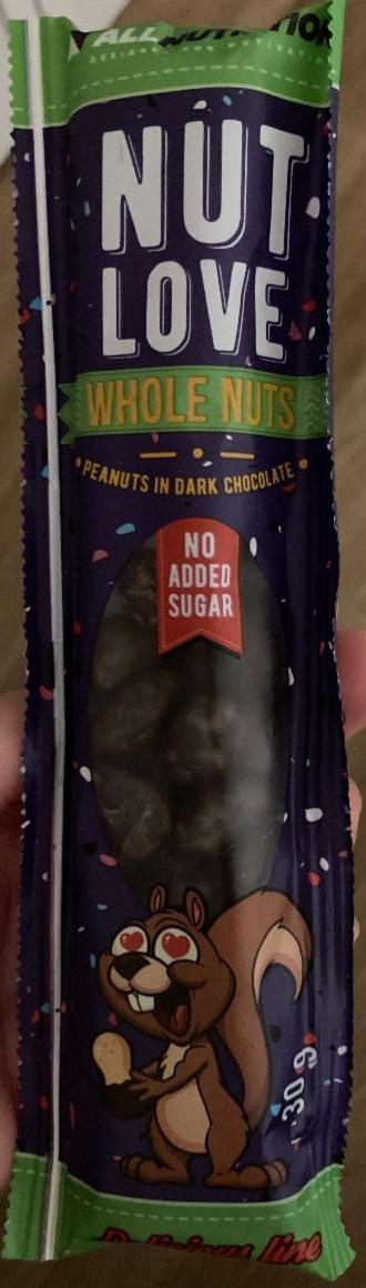 Zdjęcia - Nutlove Whole Nuts Peanuts In Dark Chocolate Allnutrition