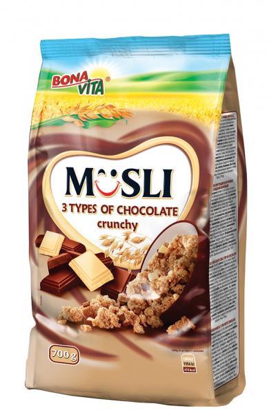 Zdjęcia - Müsli 3 types of chocolate crunchy Bonavita
