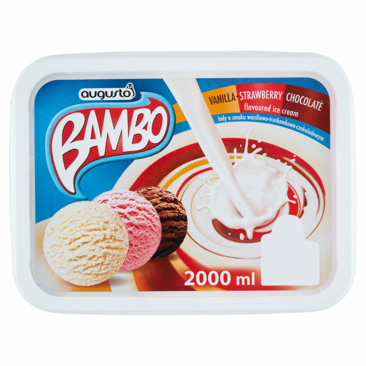 Zdjęcia - Augusto Bambo Lody o smaku waniliowo-truskawkowo-czekoladowym 2000 ml