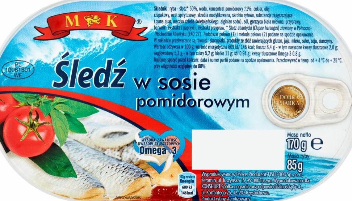 Zdjęcia - MK Śledź w sosie pomidorowym 170 g