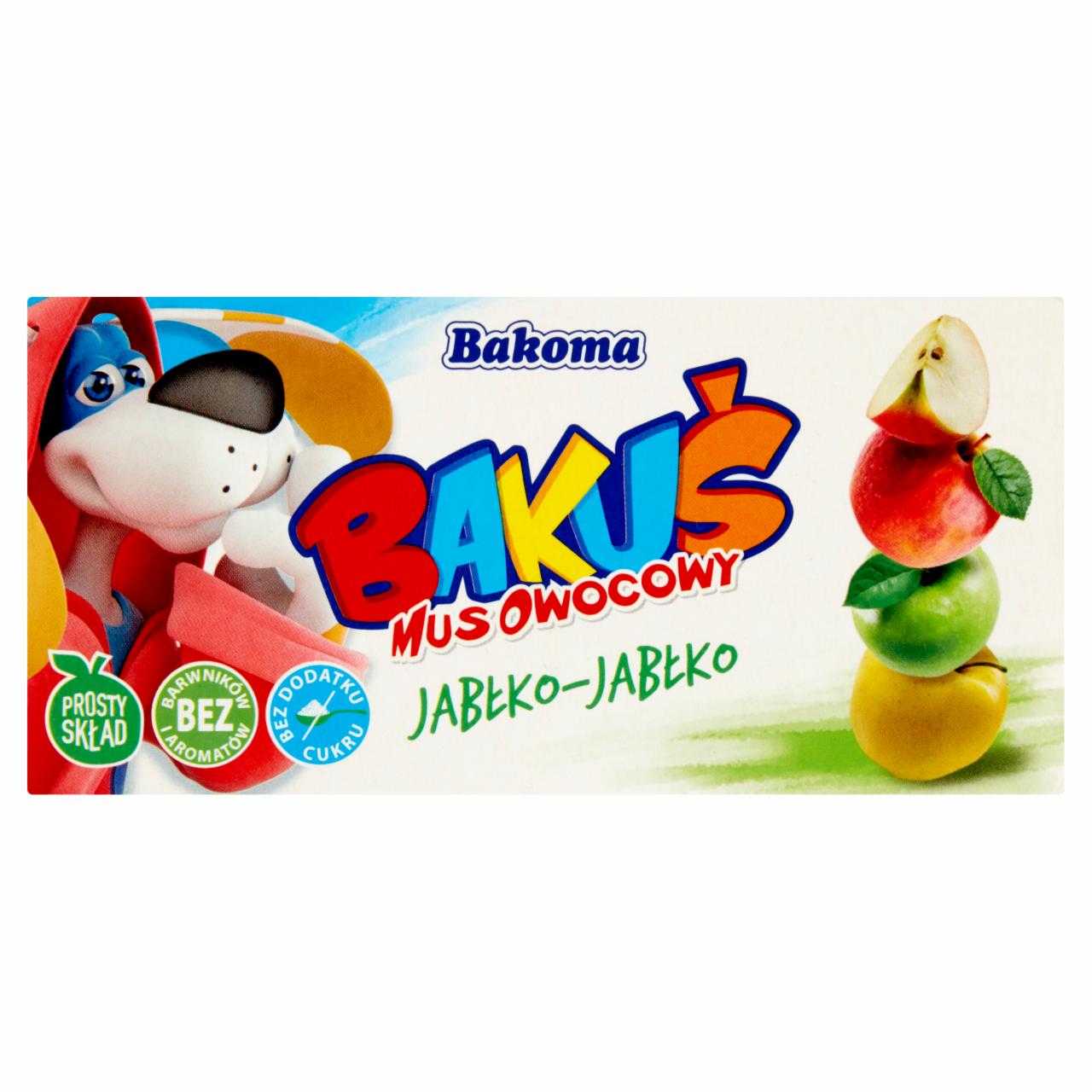 Zdjęcia - Bakoma Bakuś Mus owocowy jabłko-jabłko 200 g (2 sztuki)