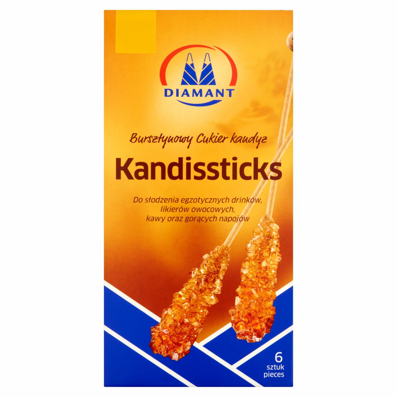 Zdjęcia - Diamant Kandissticks Bursztynowy Cukier kandyz 60 g (6 sztuk)