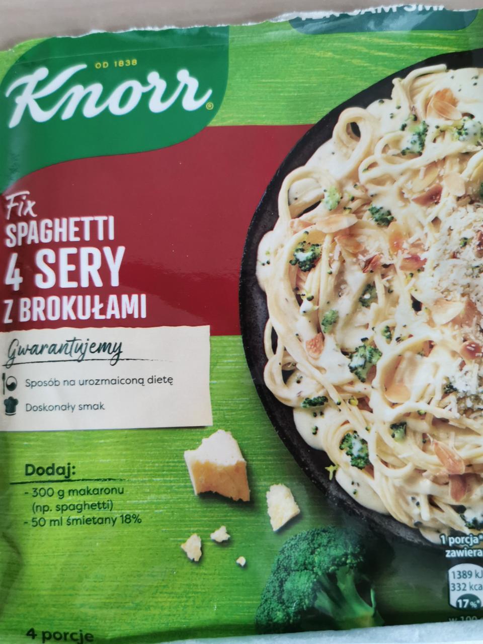 Zdjęcia - Fix spaghetti 4 sery z brokułami Knorr