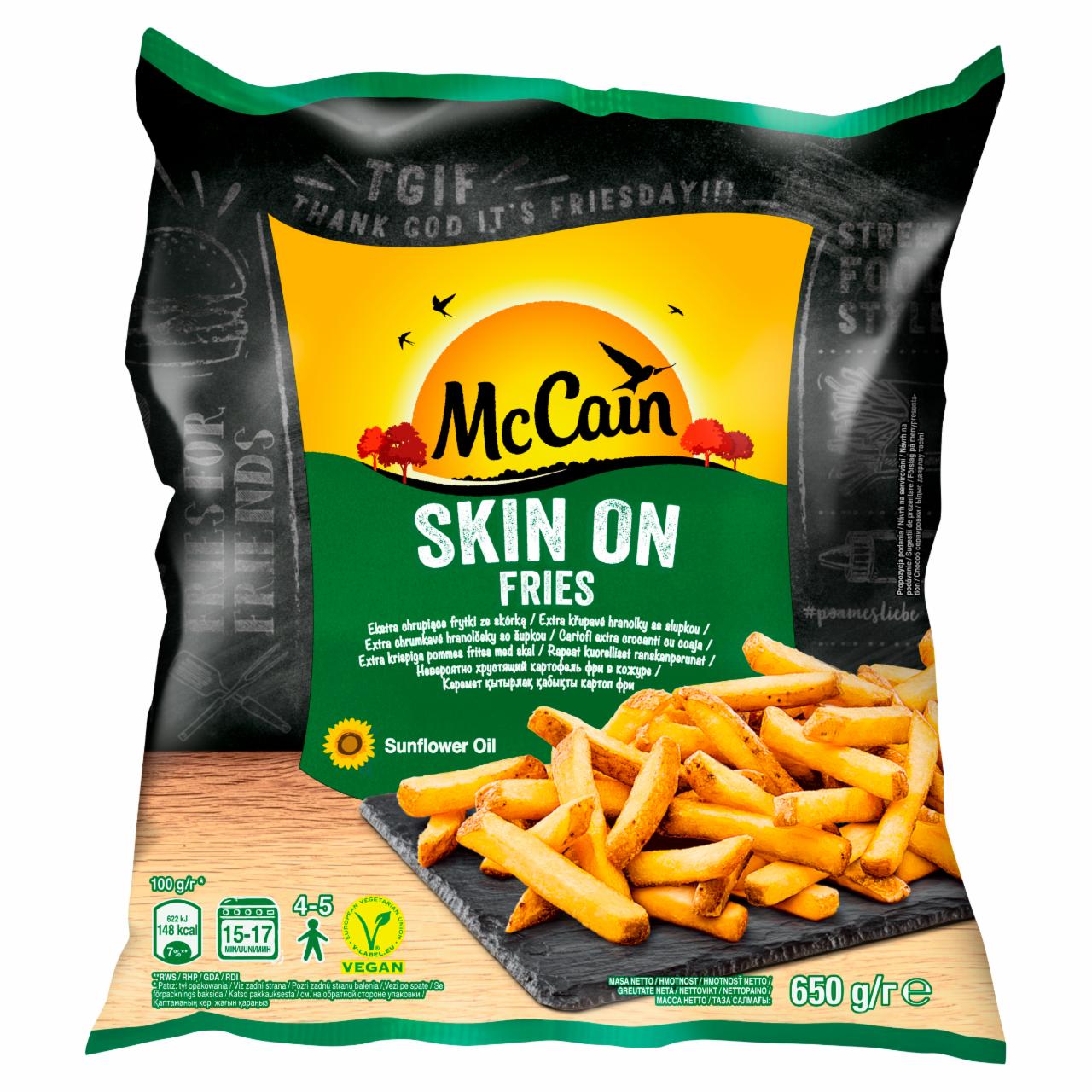 Zdjęcia - McCain Skin On Fries Ekstra chrupiące frytki ze skórką 650 g