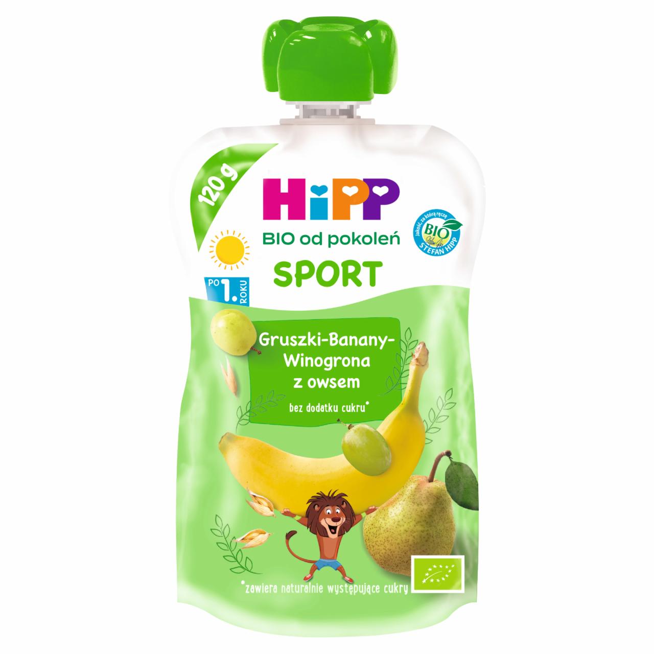 Zdjęcia - HiPP BIO Sport Mus owocowy po 1. roku gruszki-banany-winogrona z owsem 120 ml