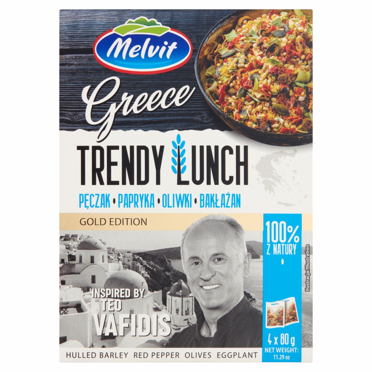 Zdjęcia - Melvit Gold Edition Greece Trendy Lunch pęczak papryka oliwki bakłażan 320 g (4 x 80 g)