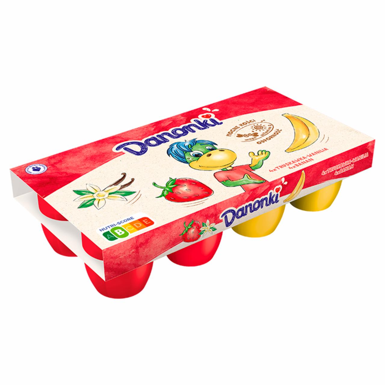 Zdjęcia - Danone Danonki Mega Serek truskawka-wanilia banan 720 g (8 x 90 g)