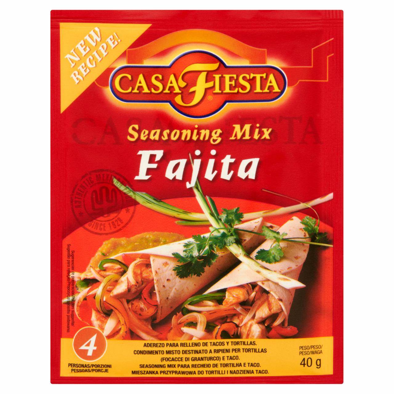 Zdjęcia - Casa Fiesta Fajita Mieszanka przyprawowa do tortilli i nadzienia taco 40 g