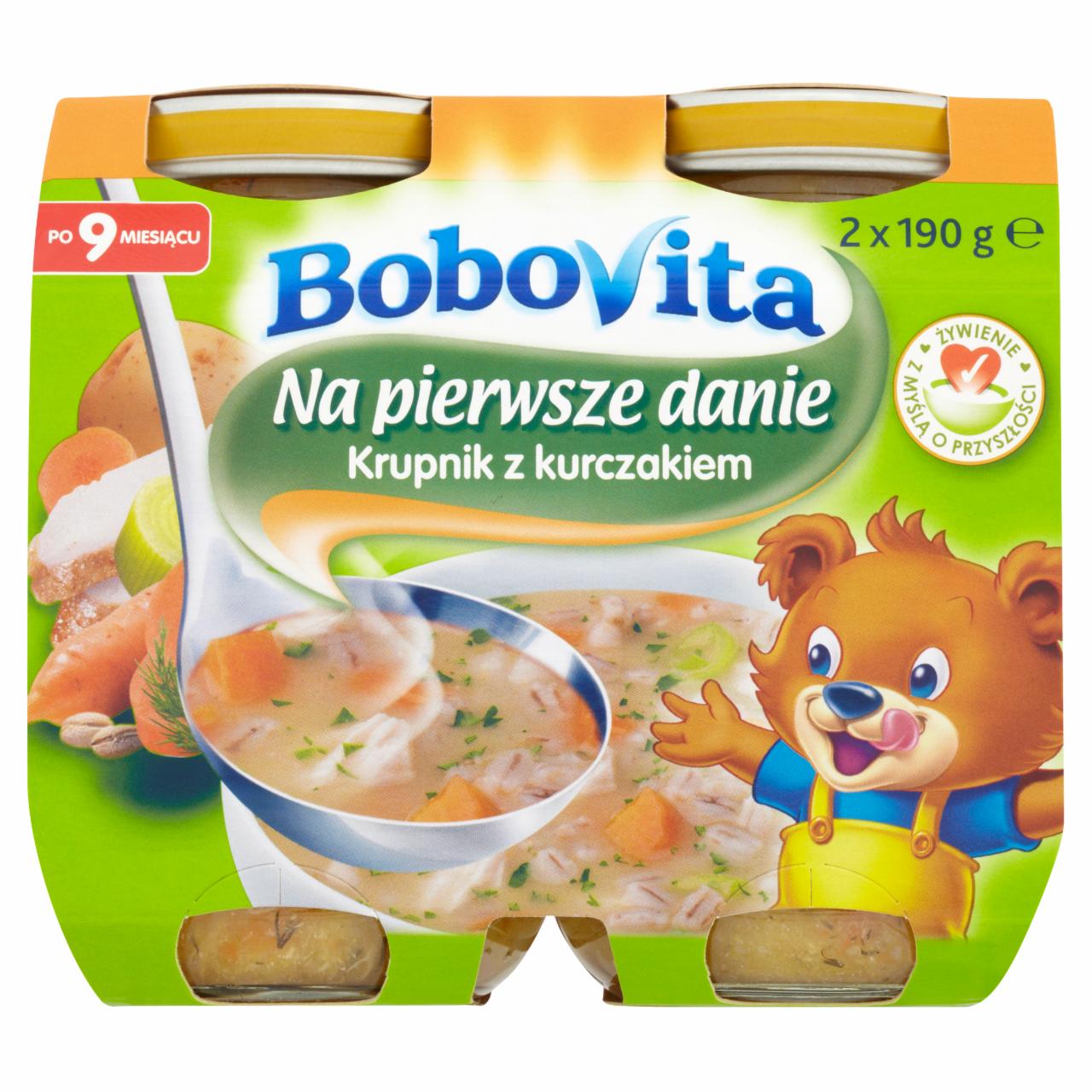 Zdjęcia - BoboVita Na pierwsze danie Krupnik z kurczakiem po 9 miesiącu 2 x 190 g