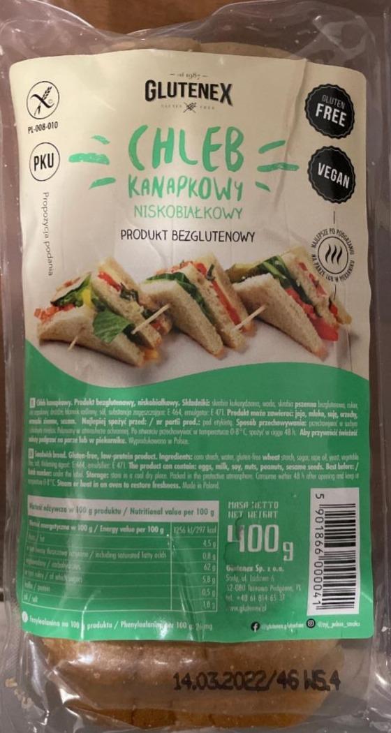 Zdjęcia - Glutenex Chleb kanapkowy niskobiałkowy 400 g