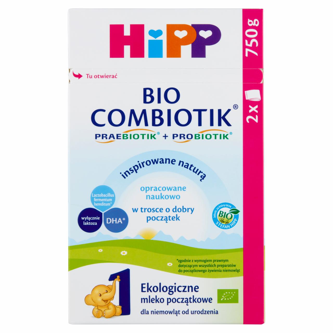 Zdjęcia - HiPP 1 BIO Combiotik Ekologiczne mleko początkowe dla niemowląt od urodzenia 750 g (2 x 375 g)