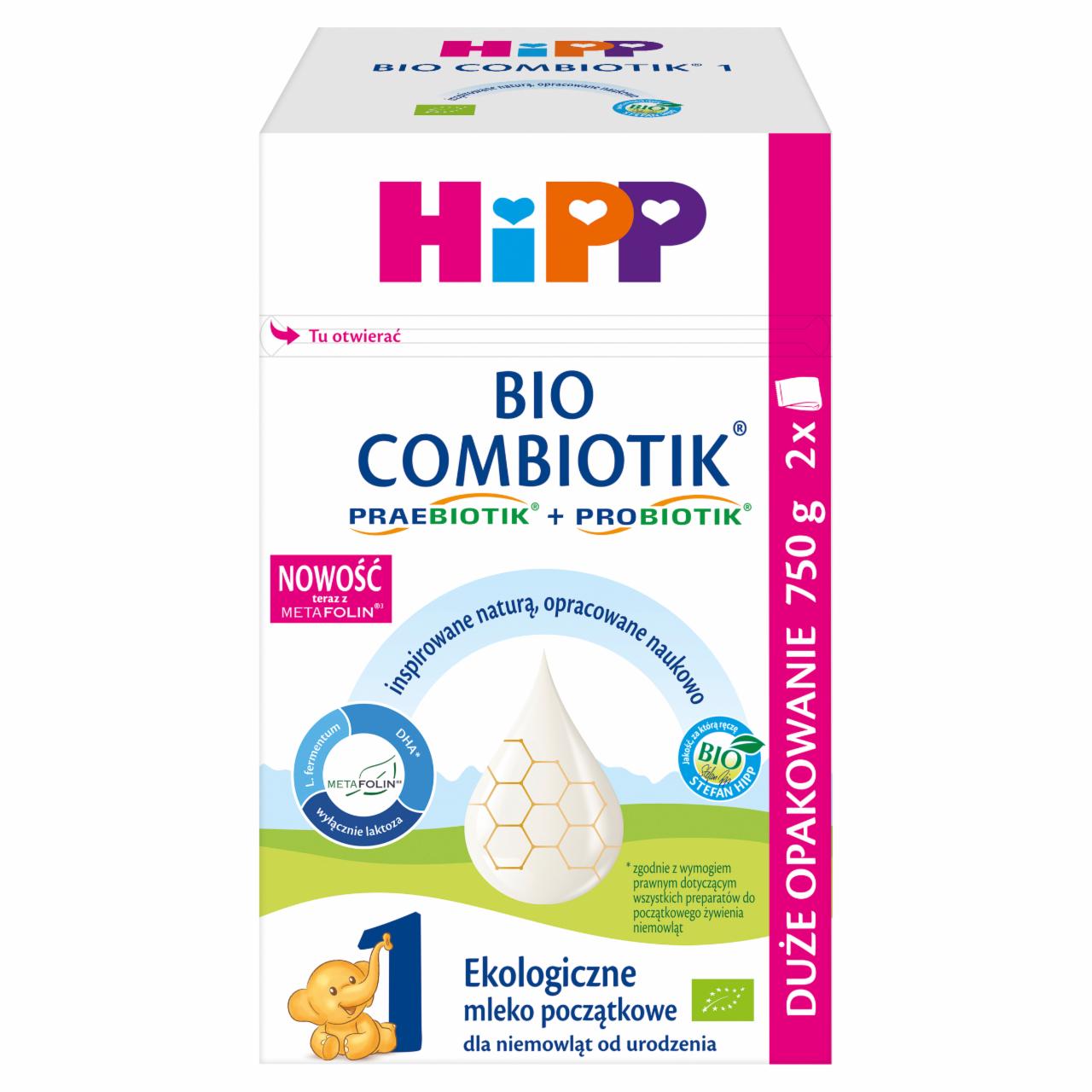 Zdjęcia - HiPP 1 BIO Combiotik Ekologiczne mleko początkowe dla niemowląt od urodzenia 750 g (2 x 375 g)