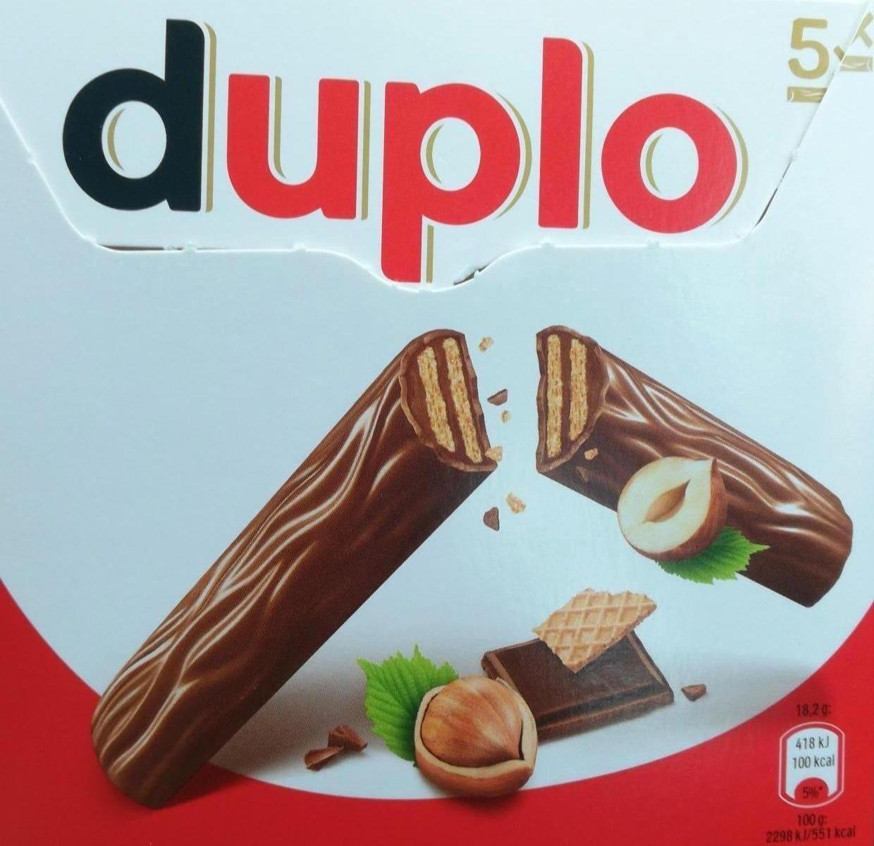 Zdjęcia - Duplo Wafel z orzechowym nadzieniem pokryty mleczną czekoladą 91 g (5 sztuk)