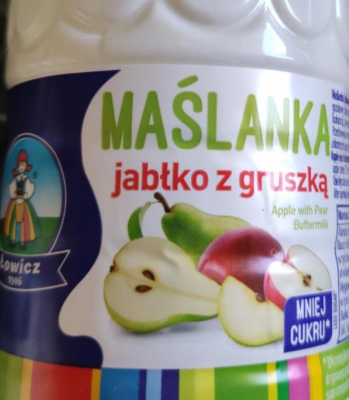Zdjęcia - Łowicz Maślanka jabłko z gruszką 1 l