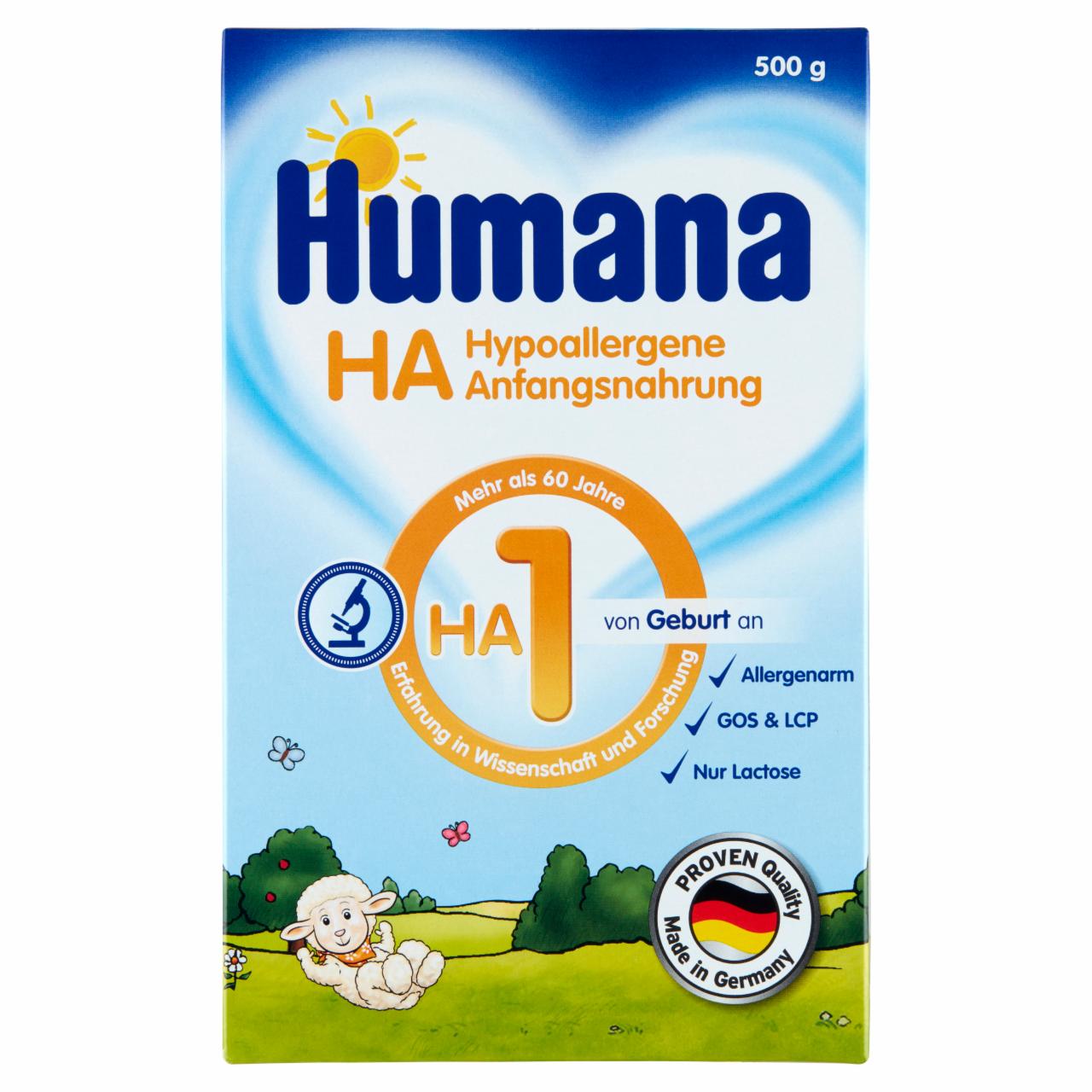 Zdjęcia - Humana HA 1 Hipoalergiczne mleko początkowe od urodzenia 500 g