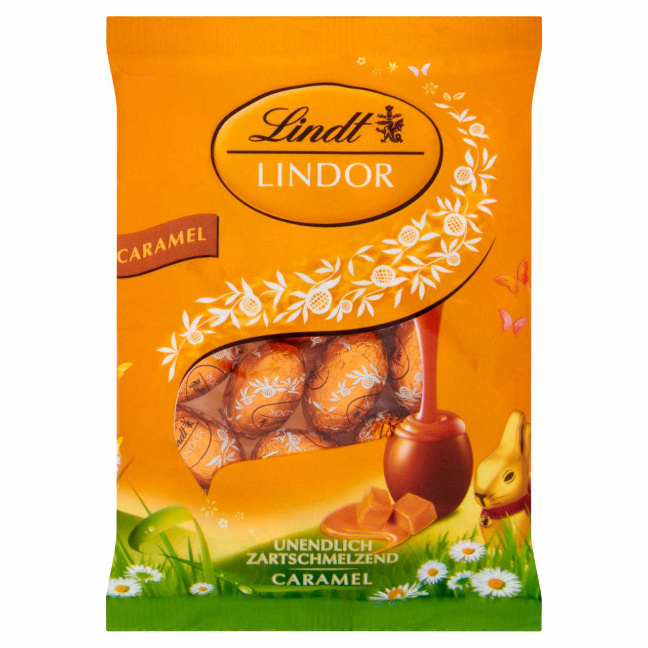 Zdjęcia - Lindt Lindor Jajeczka z mlecznej czekolady z nadzieniem o smaku karmelowym 100 g