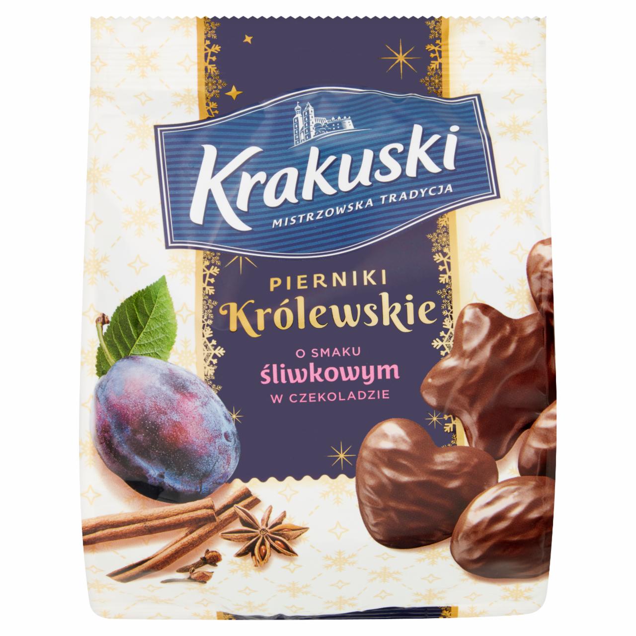 Zdjęcia - Krakuski Pierniki Królewskie o smaku śliwkowym w czekoladzie 150 g