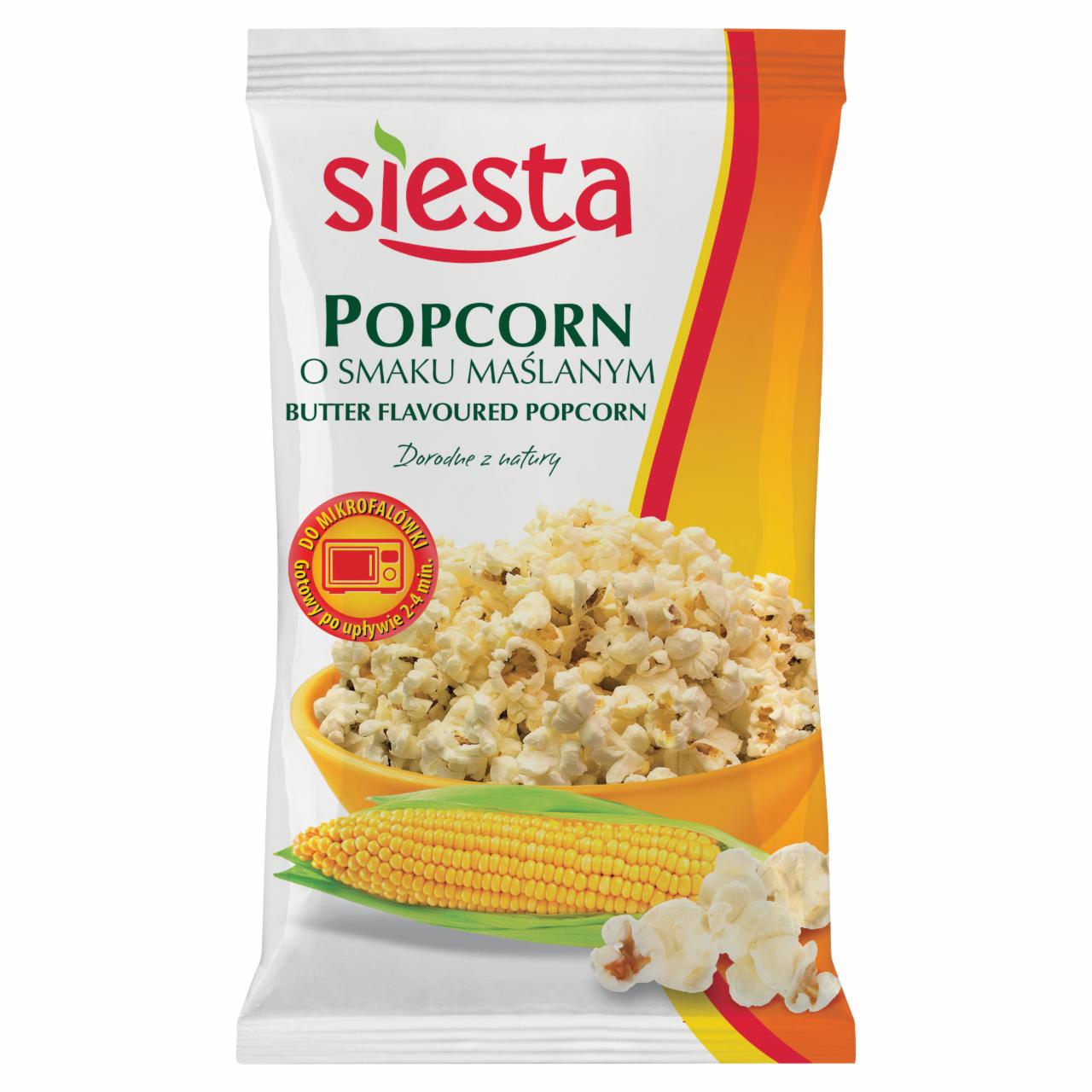 Zdjęcia - Siesta Popcorn o smaku maślanym do mikrofalówki 90 g