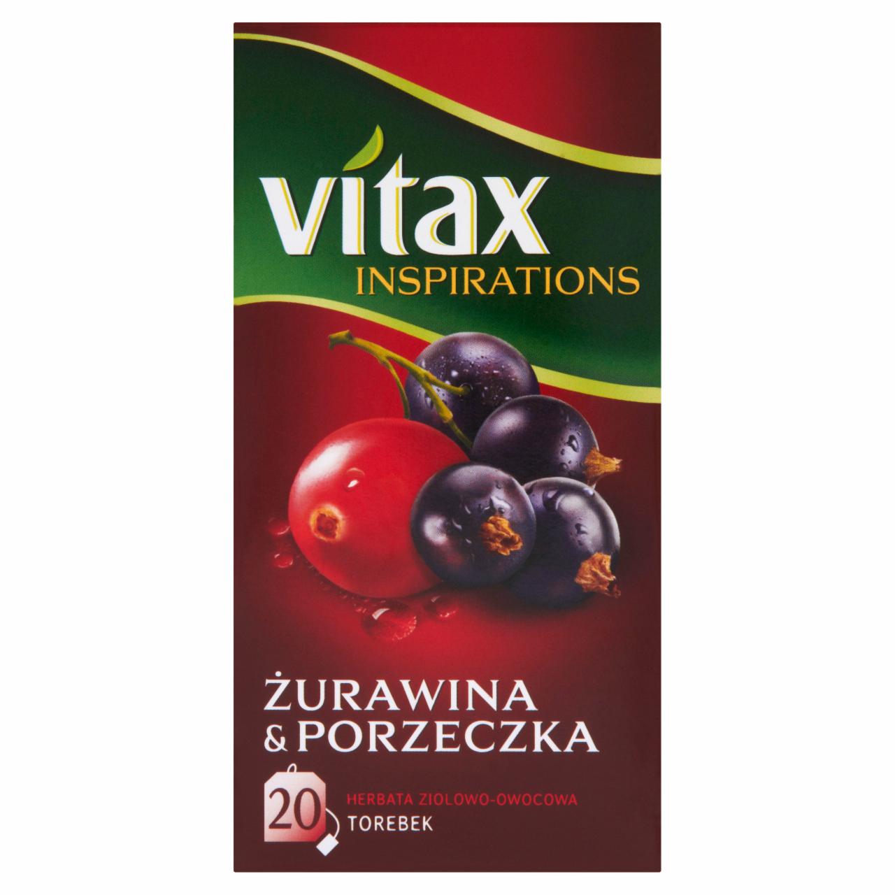 Zdjęcia - Vitax Inspirations Żurawina and Porzeczka Herbata ziołowo-owocowa 40 g ( 20 torebek)