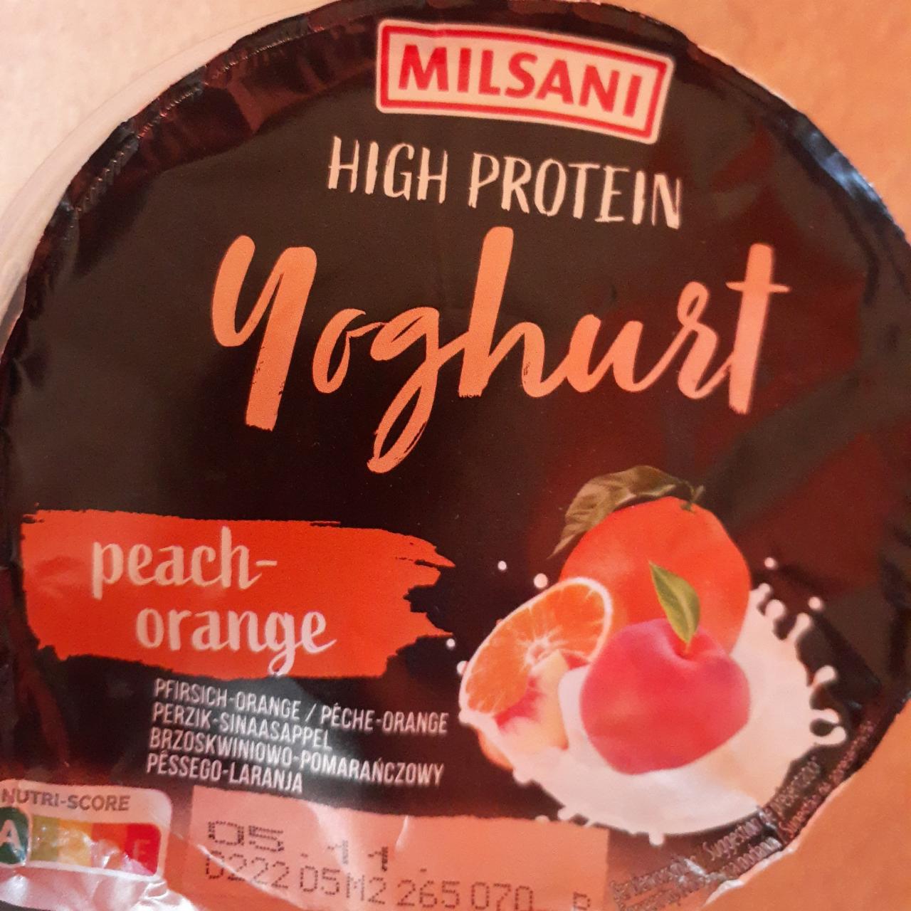 Zdjęcia - High protein Yoghurt peach-orange Milsani