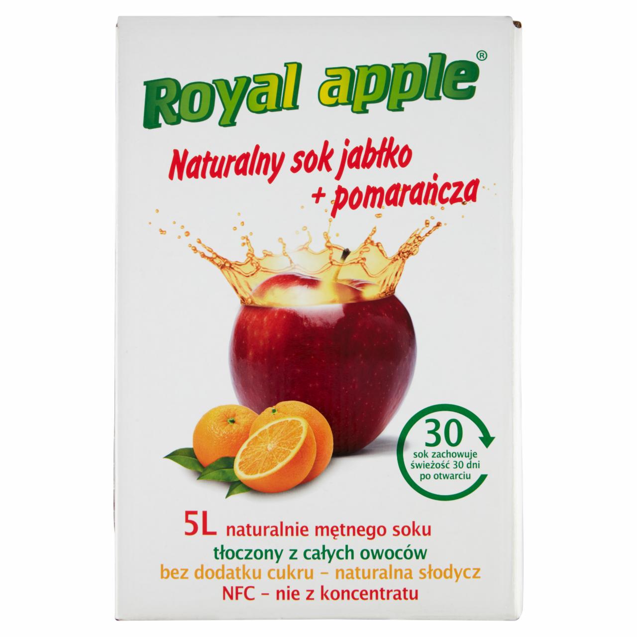 Zdjęcia - Royal apple Naturalny sok jabłko + pomarańcza 5 l