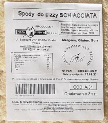 Zdjęcia - Spody do pizzy Schiacciata Pizza europa