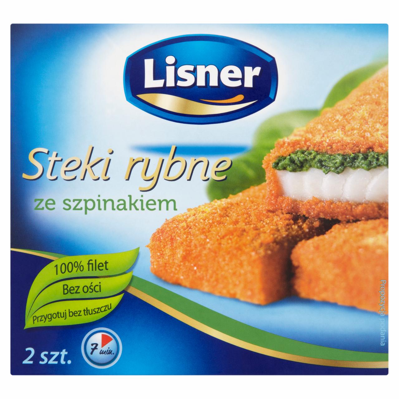 Zdjęcia - Lisner Steki rybne ze szpinakiem 200 g (2 sztuki)