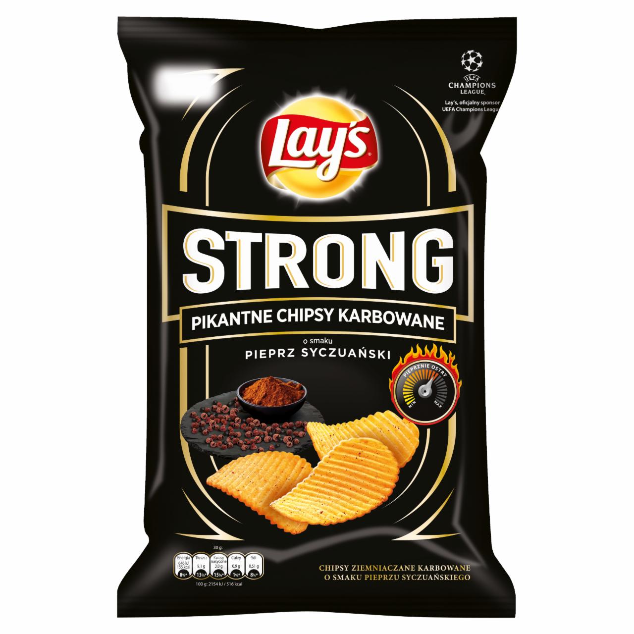 Zdjęcia - Lay's Strong Pikantne chipsy karbowane o smaku pieprz syczuański 150 g